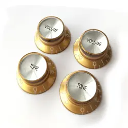 TOP HAT BELL REFLECTOR KNOBS – VOLUME TONE  FOR GIBSON & EPIPHONE - GOLD SILVER