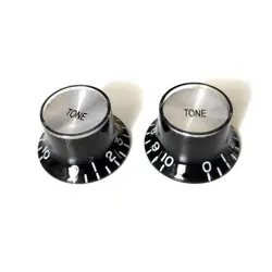 2 KNOBS METRIC TONE PLEXI BLACK SILVER REFLECTOR STYLE GIBSON SG