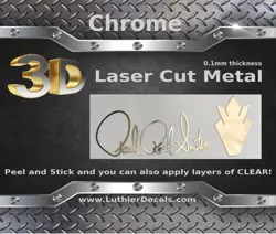 PRS PAUL REED SMITH GIBSON GUITAR DECAL 3D METAL HEADSTOCK RESTORATION LOGO M11