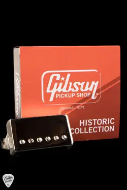 GIBSON CUSTOMBUCKER DOUBLE BLACK, TRUE HISTORIC NICKEL COVERS, PUCBDBNC2