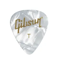 GIBSON PEARLOID WHITE PICK PACK - THIN - 12PC