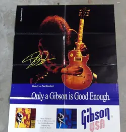 GIBSON USA  PIN UP POSTER  SLASH AND HIS LES PAUL STANDARD