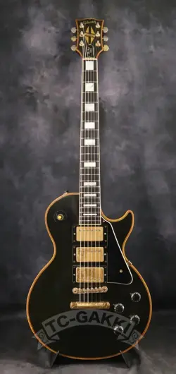 GIBSON 1989 LES PAUL CUSTOM 35TH ANNIVERSARY 3PU EBONY BLACK GOLD HARDWARE MOD