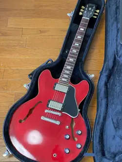 ACOUSTIC ELECTRIC GUITAR GIBSON ES-335 MEMPHIS RED MADE 2014 S/N 40064
