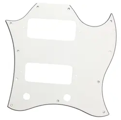 FOR US GIBSON STANDARD SG FULL FACE GUITARPICKGUARD WITH P90 PICKUP, 3PLY WHITE