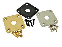 FLAT INPUT OUTPUT METAL JACK PLATE FOR GIBSON CHOOSE CHROME, BLACK, GOLD