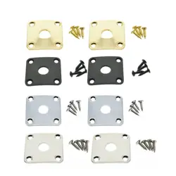 2PCS METAL CURVED BOTTOM JACK PLATE SQUARE JACKPLATE PLATING FOR GIBSON LES PAUL