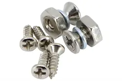 PICKGUARD BRACKET SCREWS & NUT SET OF 2 FOR GIBSON LES PAUL NICKEL FINISH