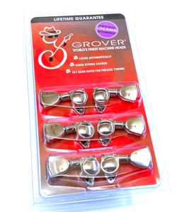 GROVER NICKEL KEYSTONE ROTO-GRIP LOCKING GUITAR TUNERS FOR GIBSON LP/SG 502NK