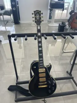 VINTAGE! 1972 GIBSON LES PAUL CUSTOM BLACK BEAUTY BLACK EBONY 3 PICKUP!   OHSC
