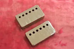 VINTAGE GIBSON 1965 CHROME PATENT STICKER PAF HUMBUCKER PICKUP COVER SET 1966 67