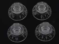 CLEAR/TRANSPARENT LP BELL KNOBS TOP HAT KNOBS WHITE NUMBER FOR GIBSON LES PAUL