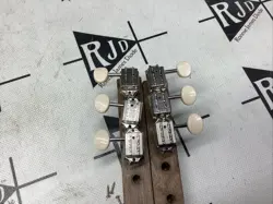 GIBSON DELUXE TUNERS TUNING KEYS PEGS HEADS NICKEL WHITE BUTTON 3 PER SIDE