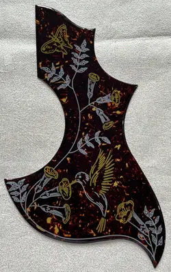 CRYSTAL SELF ADHENSIVE PICKGUARD FOR GIBSON HUMMINGBIRD ACOUSTIC GUITRAR BROWN
