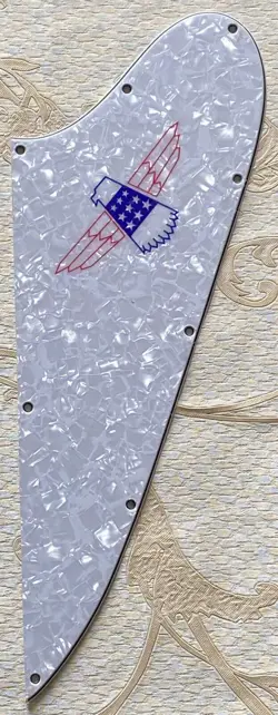 FOR GIBSON FIREBIRD THUNDERBIRD BASS STYLE GUITAR PICKGUARD LOGO WHITE PEARL