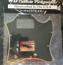 5 PLY BLACK/CREAM WIDE BEVEL BATWING FULL FACE PICKGUARD FOR GIBSON SG STANDARD