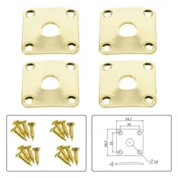 4XGOLD CURVED GUITAR SOCKET COVER METAL JACK PLATE SCREWS FOR GIBSON LES PAUL US