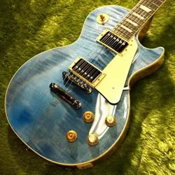 GIBSON CUSTOM COLOR SERIES LES PAUL STANDARD 50S FIGURED TOP ~ OCEAN BLUE ~ #213