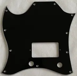 FOR LEFTHAND GIBSON SG STANDARD SINGLE HUMBUCKER GUITAR PICKGUARD,3 PLY BLACK