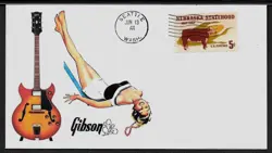 VINTAGE GIBSON BARNEY KESSEL GUITAR FEATURED ON COLLECTOR'S ENVELOPE *A314