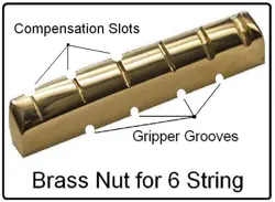 AXEMASTERS NO GLUE / COMPENSATED BRASS NUT MADE FOR GIBSON GUITAR