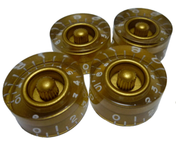 MADE IN JAPAN SPEED KNOBS FOR GIBSON LESPAUL EMBOSSED GOLD METRIC SET