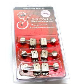 GROVER NICKEL 3+3 VINTAGE DELUXE TUNERS FOR GIBSON/EPIPHONE GUITAR 136N