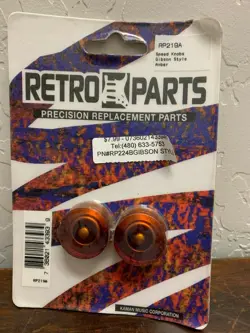 RETRO PARTS PRECISION REPLACEMENT PARTS SPEED KNOBS GIBSON STYLE AMBER RP219A