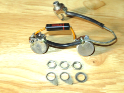 GIBSON 1961 NICKEL ES 125 ELECTRONIC CONTROL POTS HARNESS  W/ SPRAGUE CAPACITOR