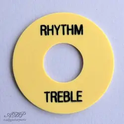 PLATE CREAM STYLE GIBSON RHYTHM/TREBLE, LETTERING BLACK