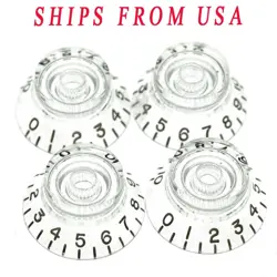 LP GUITAR BELL KNOBS 24 FINE SPLINE TOP HAT KNOBS FIT GIBSON LES PAUL CLEAR