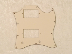 AGED WHITE FULL FACE SIZE 3 PLY PICKGUARD FOR GIBSON SG STANDARD