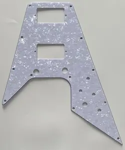 FOR FIT GIBSON FLYING V STYLE GUITAR PICKGUARD 4 PLY WHITE PEARL
