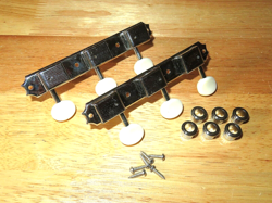 KLUSON NICKEL DELUXE SINGLE LINE REISSUE TUNER W/ WHITE OVAL KEYS