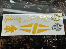 2PCS GIBSON CUSTOM SHOP GUITAR HEADSTOCK VINYL UV RAISED STICKER DECALS