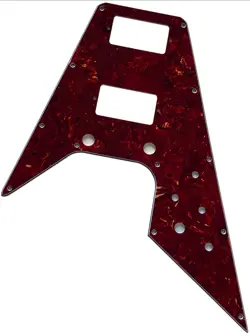 CUSTOM 4 PLY GUITAR PICKGUARD FOR FIT GIBSON FLYING V STYLE RED TORTOISE