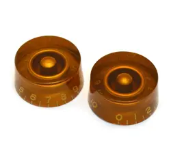 (2) AMBER 1-10 SPEED KNOBS FOR GIBSON & GUITAR/BASS W/CTS POTS PK-0130-022
