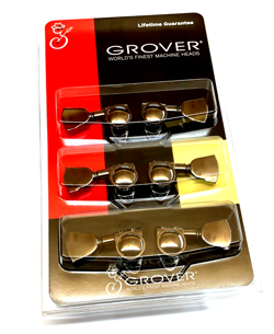 GROVER BLACK NICKEL KEYSTONE ROTO-GRIP LOCKING TUNERS FOR GIBSON LP/SG 502BNK