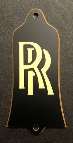 GUITAR TRUSS ROD COVER - ENGRAVED FITS GIBSON USA - RANDY RHOADS RR - BLACK GOLD