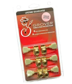 GROVER GOLD VINTAGE RETROFIT LOCKING GUITAR TUNERS GIBSON LES PAUL/SG 533GK