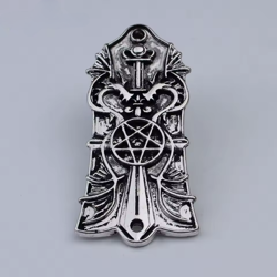 SILVER METAL TRUSS ROD COVER FOR GIBSON LES PAUL GUITARS, ANCIENT DRAGON