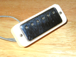 GIBSON 1975 CHROME MINI HUMBUCKER NECK PICKUP W/ CREAM MOUNTING RING
