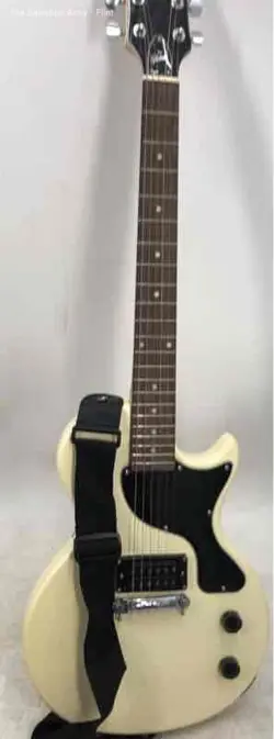 MAESTRO BY GIBSON LES PAUL JUNIOR OLYMPIC WHITE CUTAWAY ELECTRIC GUITAR W/ STRAP