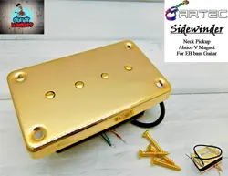 GOLD MUDBUCKER SIDEWINDER PICKUP FOR GIBSON EB BASS 4 WIRE 30K ALNICO 5