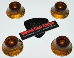 LES PAUL KNOBS SET BELL AMBER GUITAR PARTS SG GIBSON PICK ES CUSTOM PROJECT A
