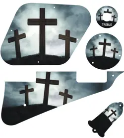 KIT PICKGUARD PICK GUARD GRAPHICAL GIBSON LP LES PAUL GUITAR THREE CROSSES