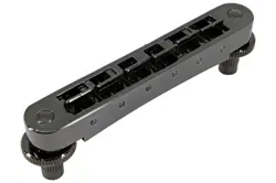 NASHVILLE TUNE-O-MATIC BRIDGE NOTCHED SADDLES - BLACK CHROME FITS GIBSON GUITARS