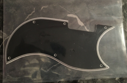 5 PLY BLACK/WHITE WIDE BEVEL PICKGUARD FOR GIBSON SG BASS STANDARD & FADED MODEL
