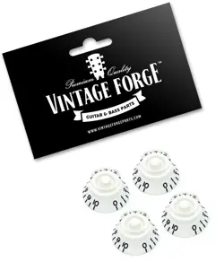 WHITE TOP HAT BELL KNOBS FOR GIBSON USA LES PAUL GUITAR RECESSED (SET OF 4) *NEW