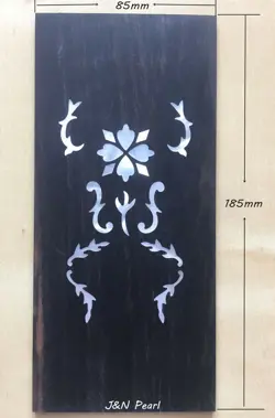 HEARTS & FLOWERS MOTHER OF PEARL INLAID EBONY SQUARED PEGHEAD OVERLAY FOR GIBSON
